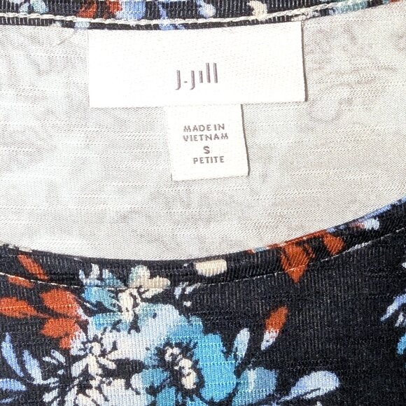 J. Jill | Floral Patchwork Maxi Dress w/ Pockets in Blue Multi | Small Petite - Picture 8 of 11